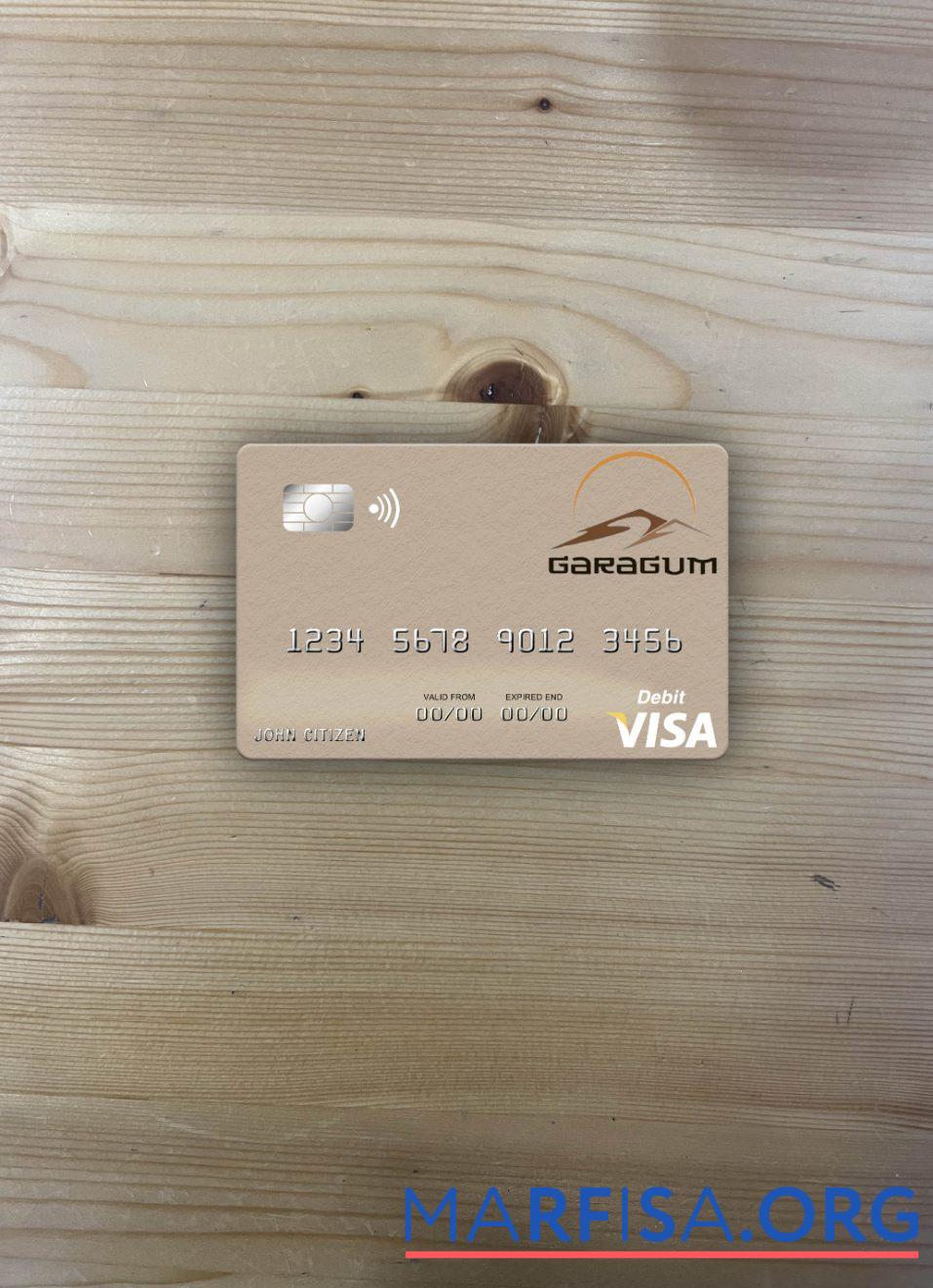 Blank Turkmenistan Garagum IJSB visa debit card photolook front sample